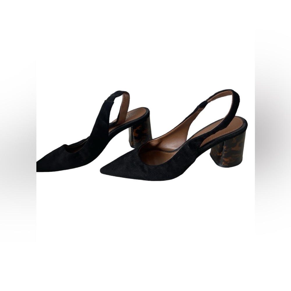 Zara pointed toe block kitten heel